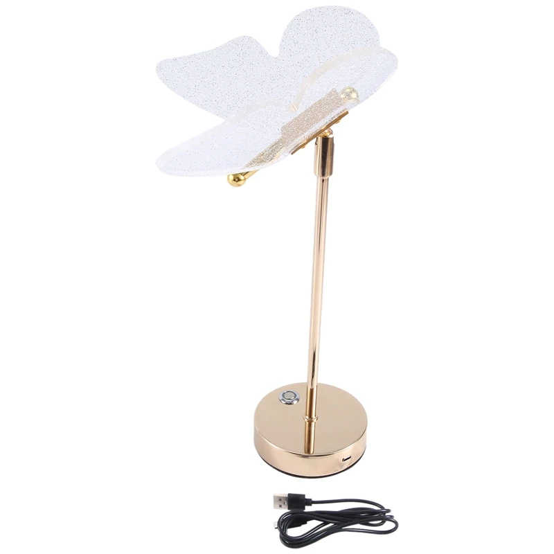 

Butterfly Desk Lamp Indoor Lighting Button Home Decoration Bedroom Bedside Living Room Desk Lamp Touch Charging Model Durable