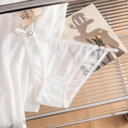 Ultra - Thin Seamless Breathable Briefs - Invisible Low - Waist Intimate Wear - M (WHITE)