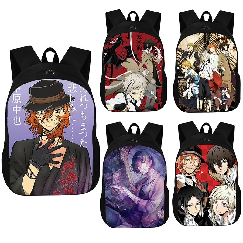 

Рюкзак с 3D принтом аниме «бродячие псы», школьный ранец для мальчиков и девочек, однослойная вместительная сумка для компьютера, дорожный рюкзак