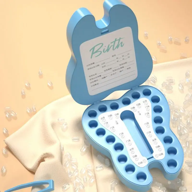 Baby Tooth Box Organizer Kids Milk Teeth Storage Collect Umbilical Lanugo Save Case Souvenir Baby Accessories ABS Keepsake Box - 2