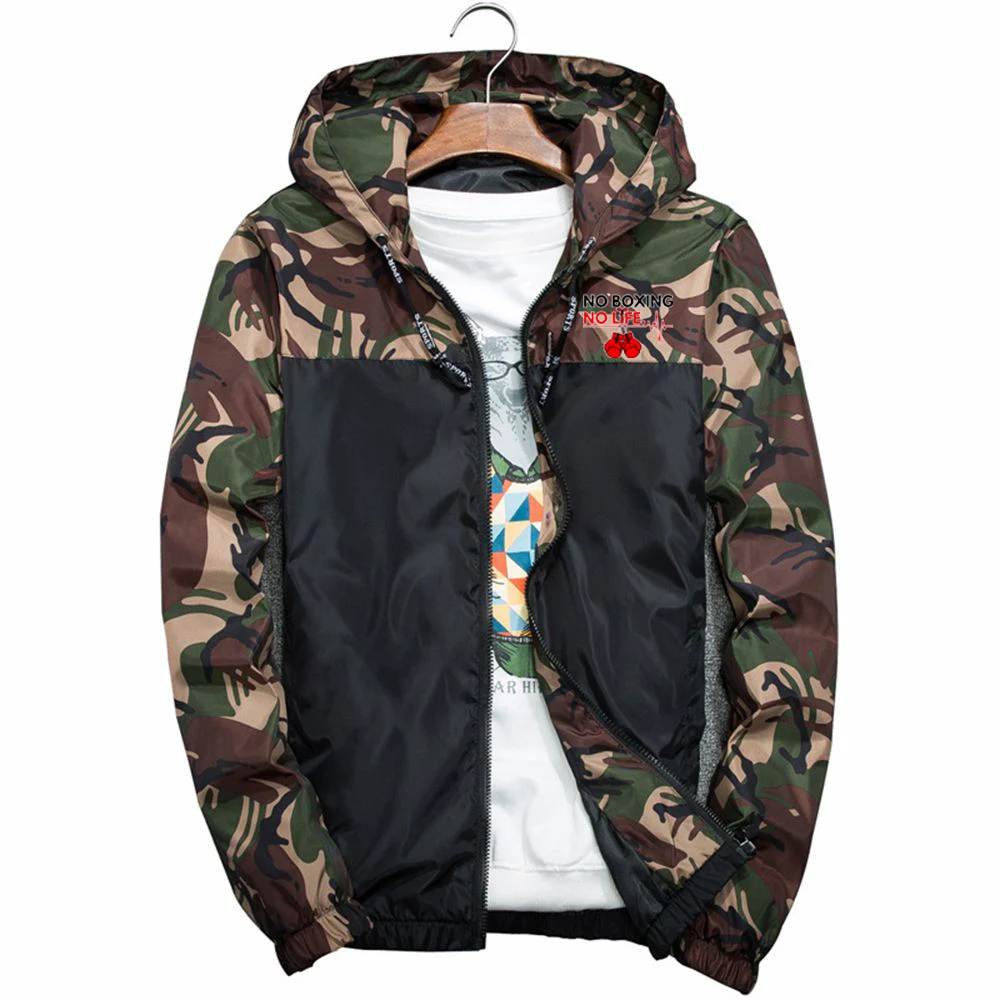 Mens Camouflage Zipper Hoodie Jacket