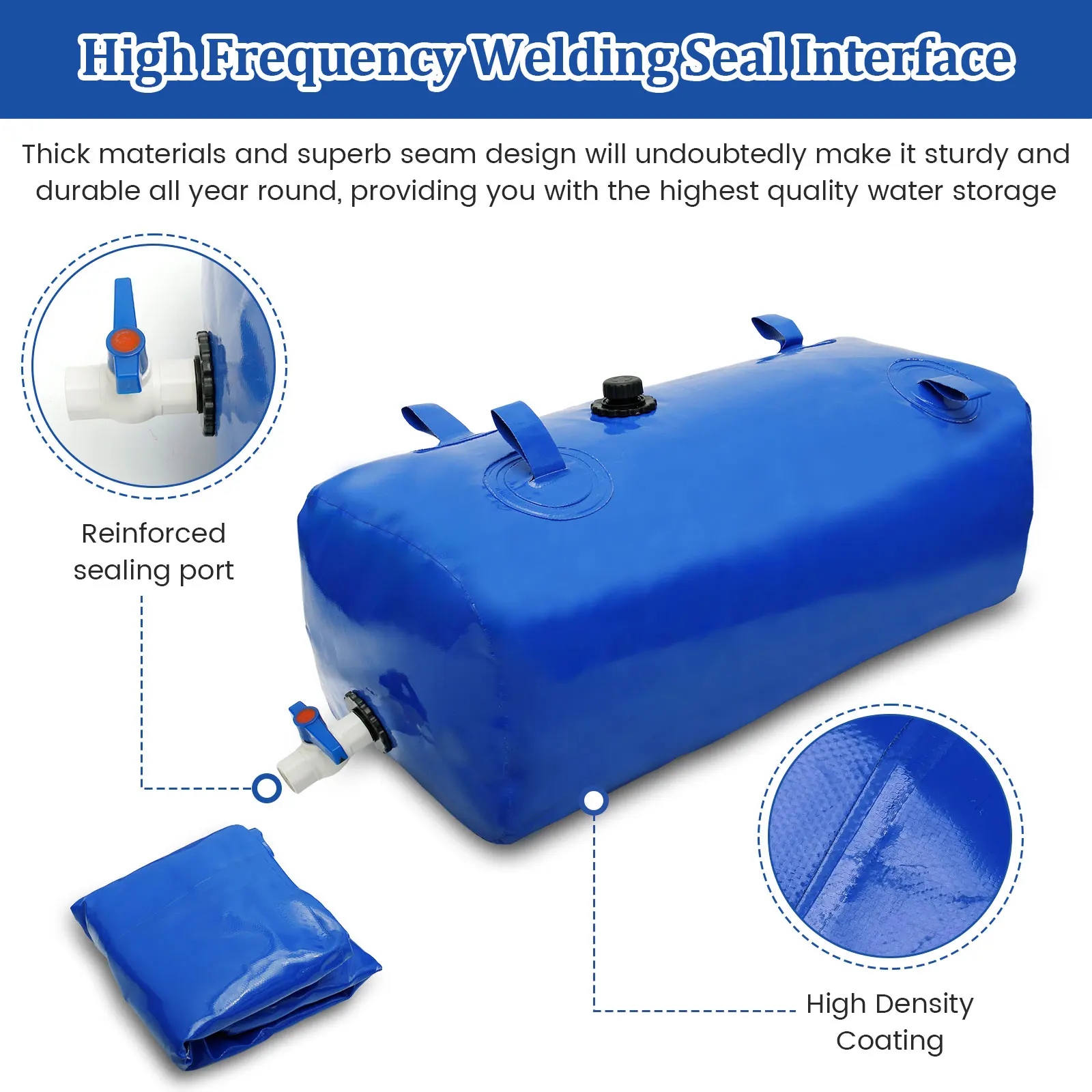 110/240L Water Storage Bladder PVC Large Capacity Water Storage Container Foldable Portable Water Bladder for Outdoor Garden