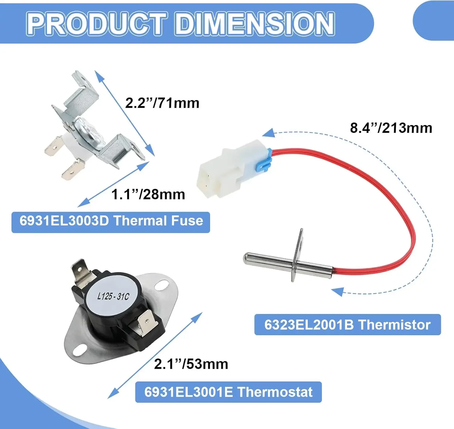 3 Pz/set 6931EL3003D Limite Termostato 6323EL2001B Termistore - Foto 3