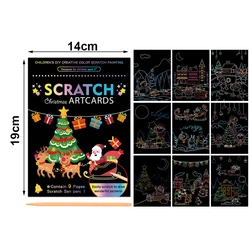 Vibrant Scratch Off Art Set for Kids - Creative DIY Graffiti and Educational Craft Kit (Christmas)