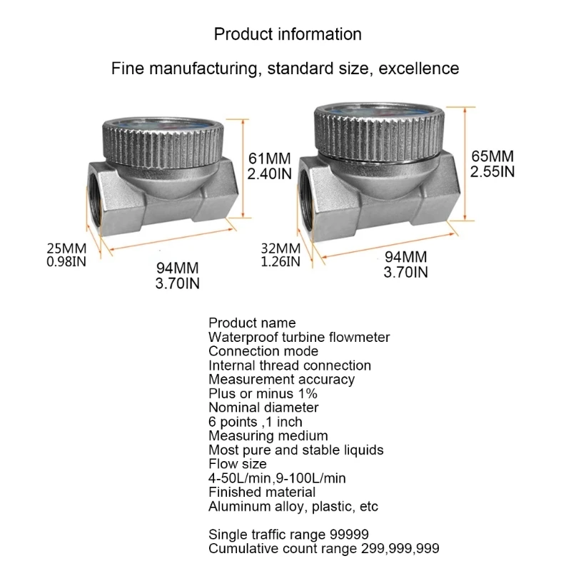 High Accuracy Fuel Meter Digital Display Turbines Fuel Flow Meter Waterproof Turbines Flow Simple Installs Durable flow meter turbine flow meter digital turbine flow meter