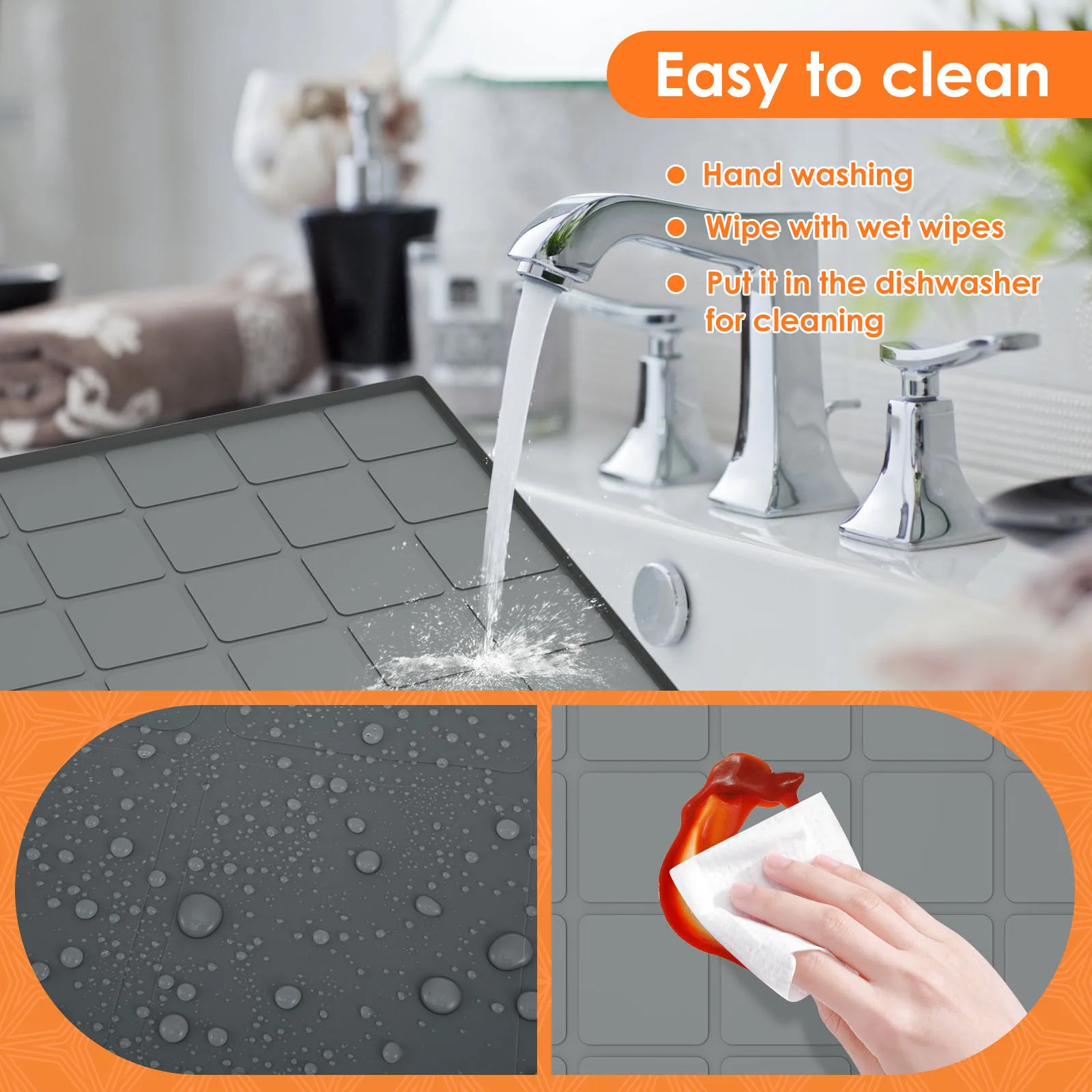 Description Picture 6 of itemRefrigerator Washing Machine Cover Silicone Mat Dust-Proof  Protection Mats Oil Proof Household Cushioning Pads Kitchen Supplies