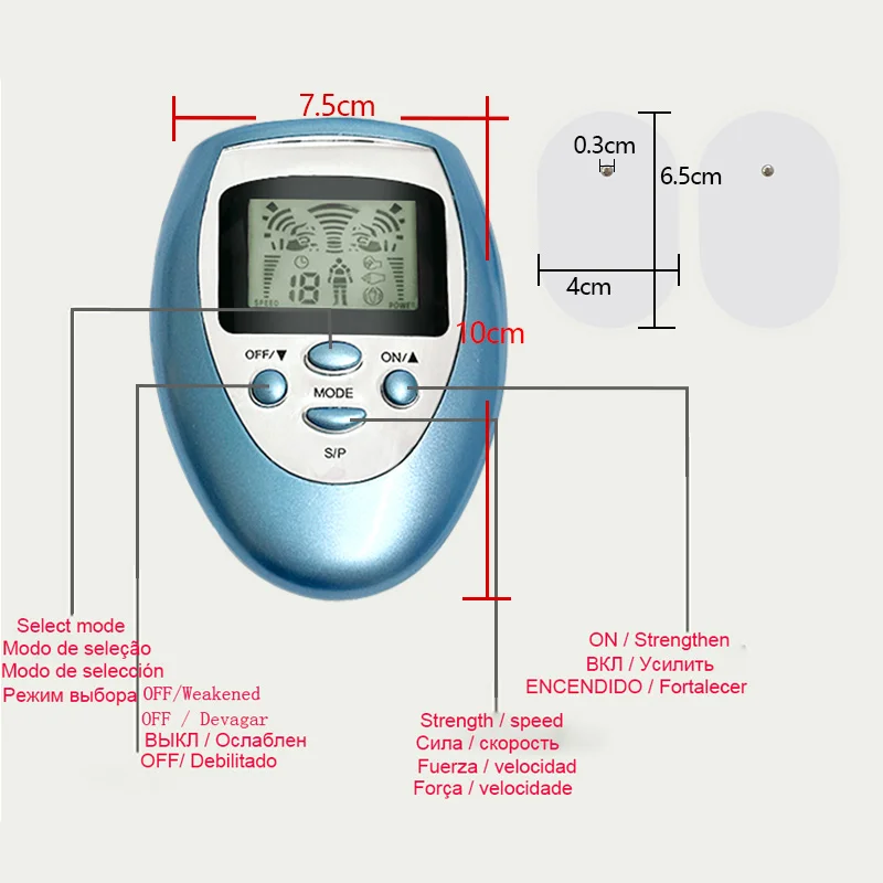 Masajeador Muscular Tens Electrostimulator Ems Muscle Stimulator Physiotherapy Acupuncture Body Massager Relaxation Tools Sauna