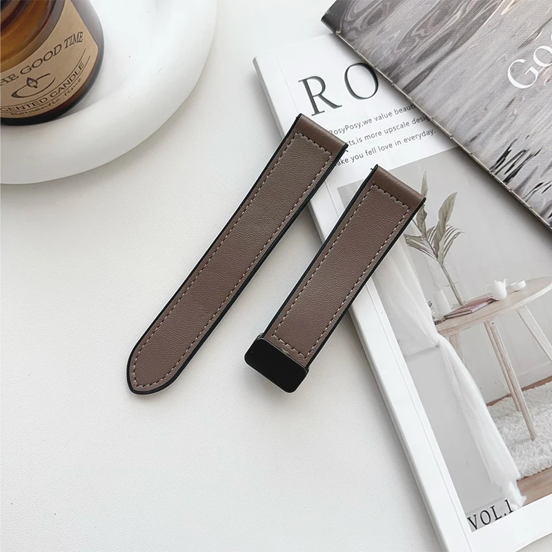 Premium 22mm Silicone Leather Magnetic Wristband Strap