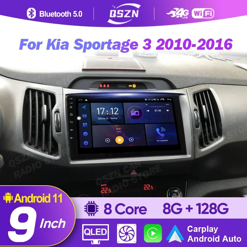 Autoradio Android pour Kia Sportage 3 SL, Limitation de l'autoradio, Lecteur vidéo, Navigation GPS, 4G Carplay, Auto Audio Stéréo, Unité principale, 2010-2016