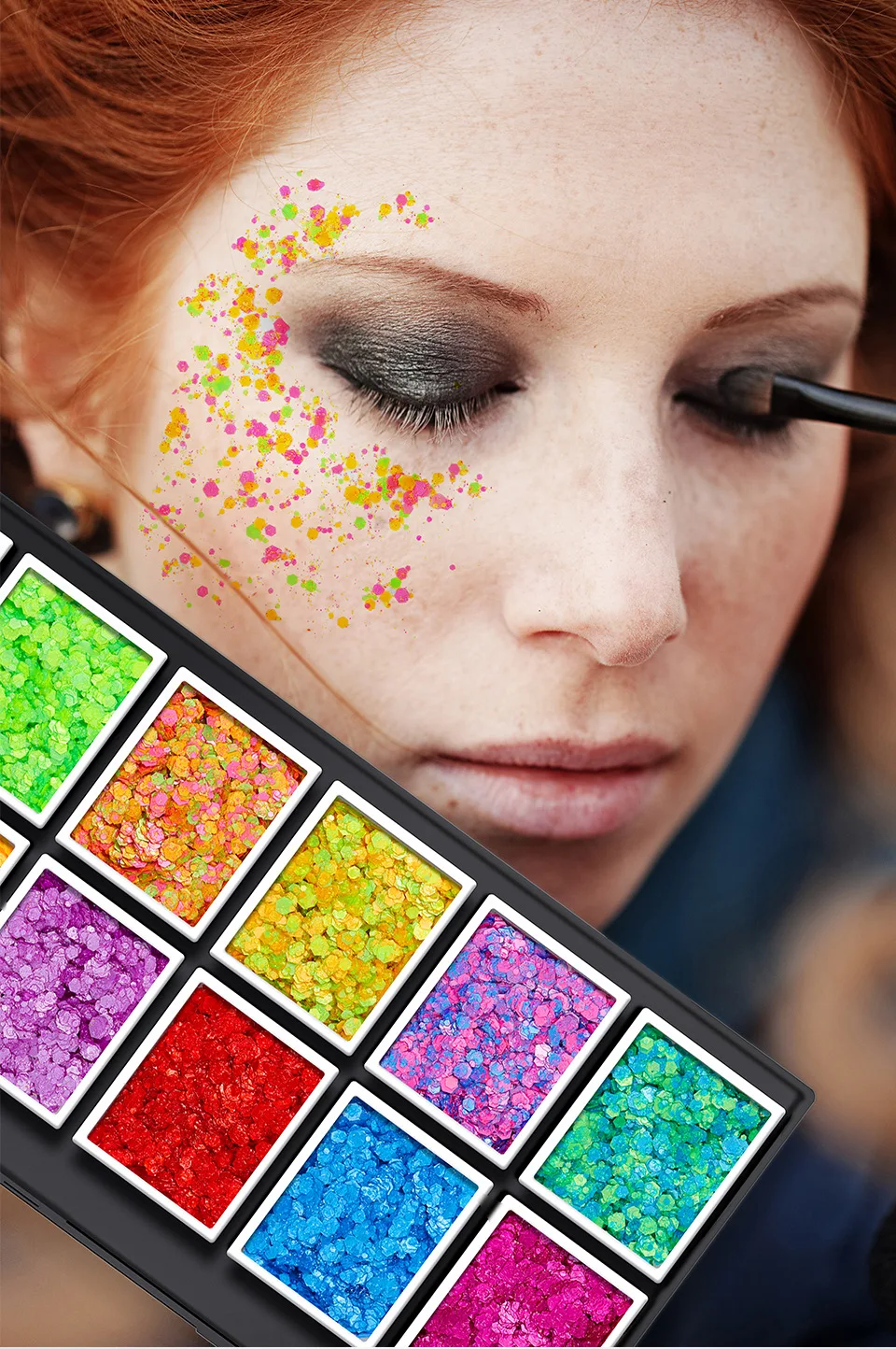 Description Picture 3 of itemGlitter Gel Palette Body Art Face Painting Luminous Holographic Safe Special Effects Stage Gel Sequins Carnival Festival Makeup