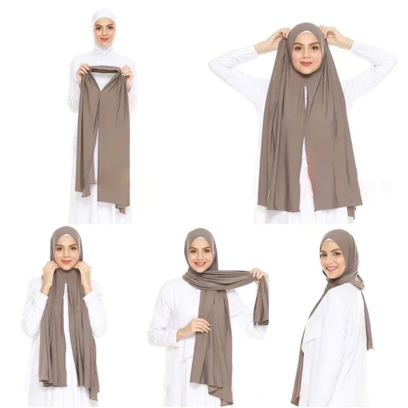 Fashion Instant Premium Cotton Modal Jersey Hijab Shawls With Hoop Good Stitching Wrap Muslim Women Ladies Scarves high quality jersey one loop instant hijab pashmina good stitching muslim women head wrap plain islam turban