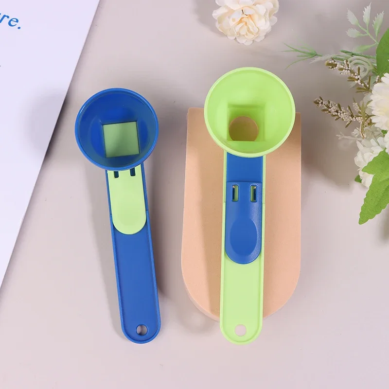 Long-Handle Reusable Coffee Scoop Funnel with Sliding Design Measuring Spoon for Powder & Coffee-Kitchen Gadgets measuring spoon set