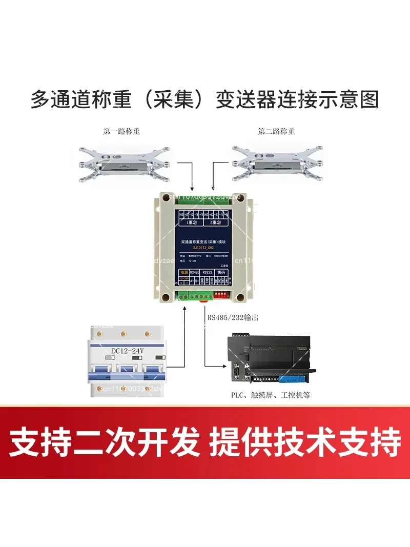 다채널 레일형 계량 수집 압력 트랜스미터 모듈 단일 채널 Modbus 전자 저울 프로토콜