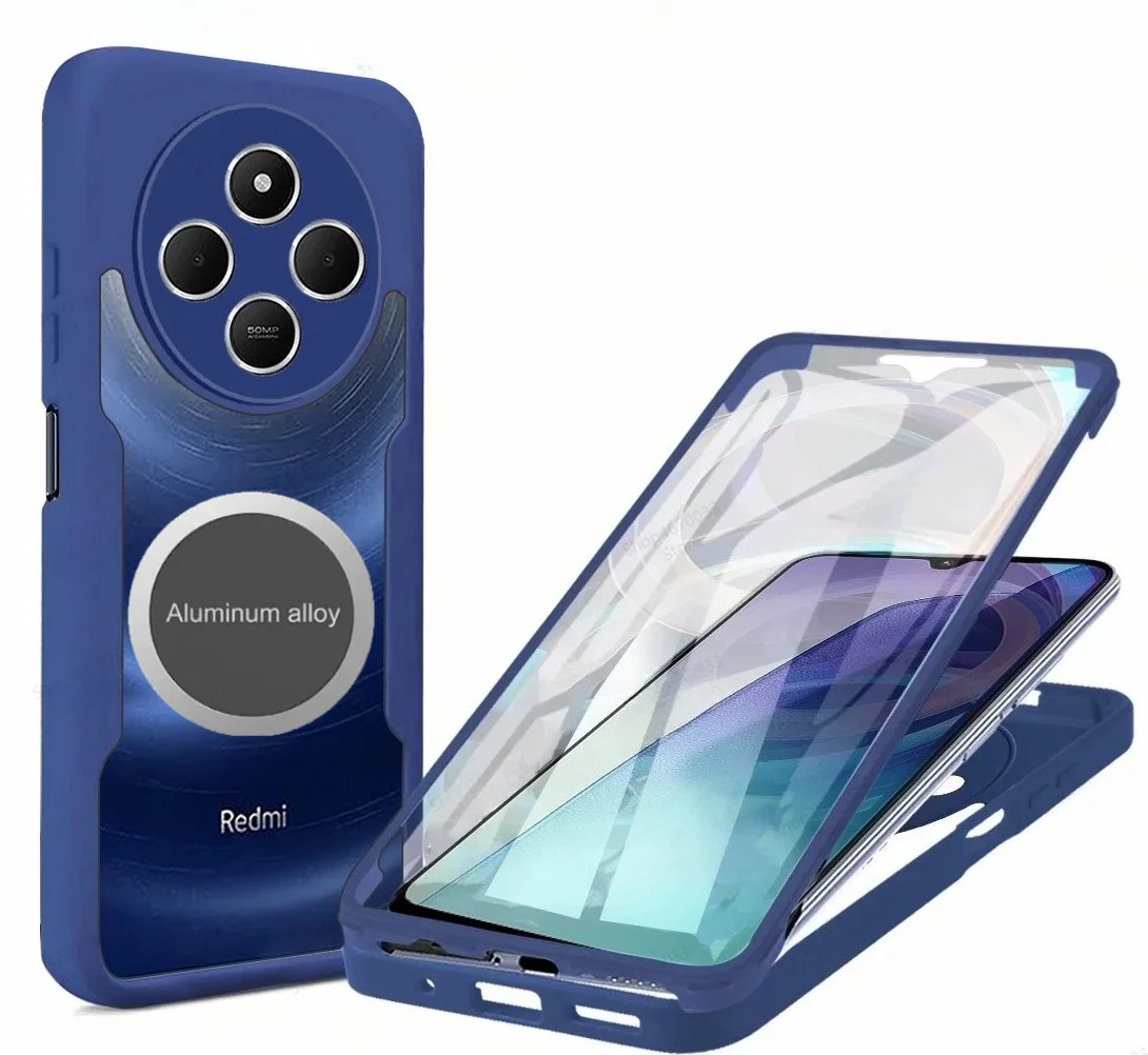 Transparent 3-in-1 360° Screen Protector with Metal Magnetic Car Holder and Phone Back Cover