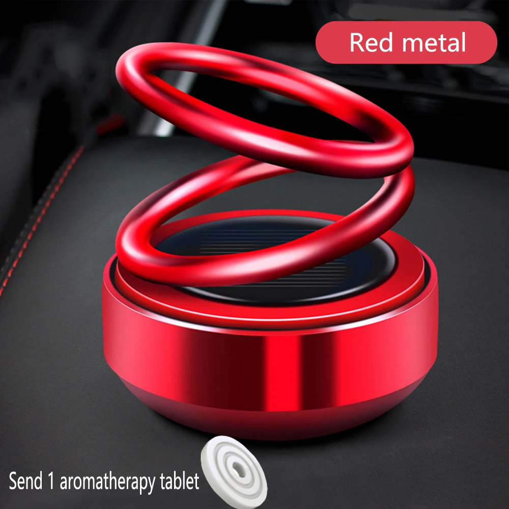 Solar Rotating Twin-ring Car Air Fresh Aromatherapy Ornaments Auto Parts  Interior Men's And Women's Original Perfume Diffuser