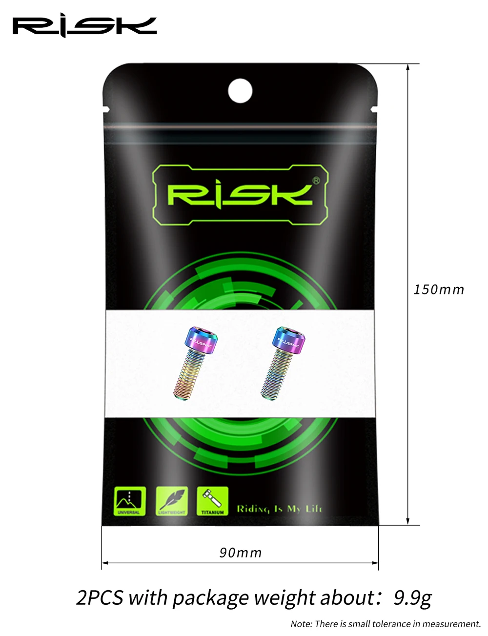 RISK 2pcs M6 * 18mm MTB 자전거 티타늄 합금 크랭크 볼트 디스크 브레이크 캘리퍼스 고정 나사 도로 산악 자전거 크랭크 잠금 나사