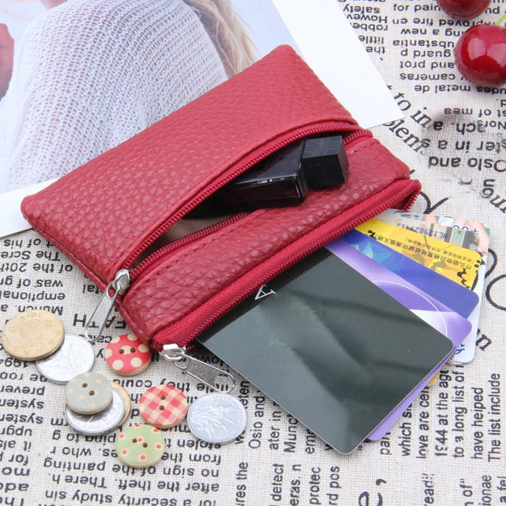 Fashion Leather Women Coin Purse Small Wallet Change Coin Pouch Mini Zipper Money Clip Bags