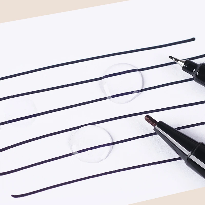 파인 팁 듀얼 엔드 마커 펜 - 0.5mm 및 1mm 방수 영구 잉크, 드로잉, 윤곽선 및 라벨링용 유성, 휴대용 디자인