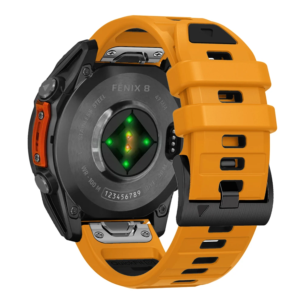 Two-Tone Silicone Watch Band, QuickFit 22mm and 26mm