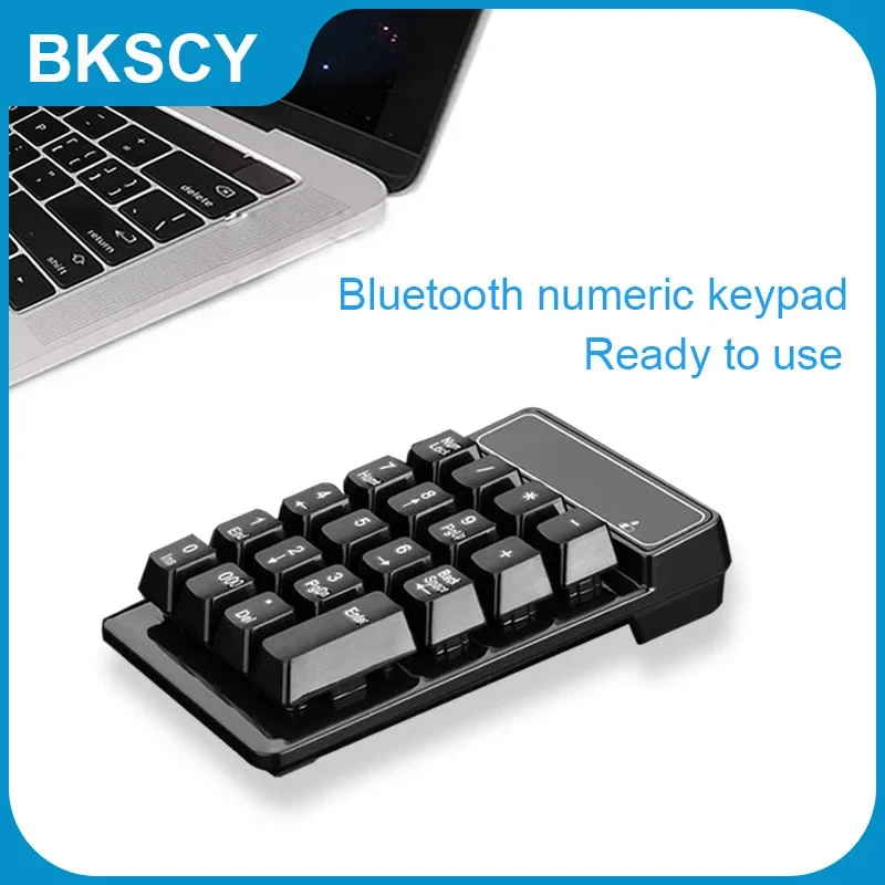 Teclado Numérico Digital Sem Fio, 19 Teclas, Compatível com Bluetooth, Teclas Numpad, Almofada Numérica, Fit para PC, Riqueza