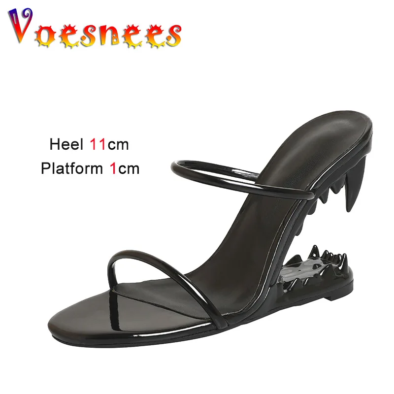 

Summer New Wedges High Heels 2023 Women's Sexy Thin Band Slippers Fashion Banquet Shoes Versatile Teeth Contoured Heel Sandals