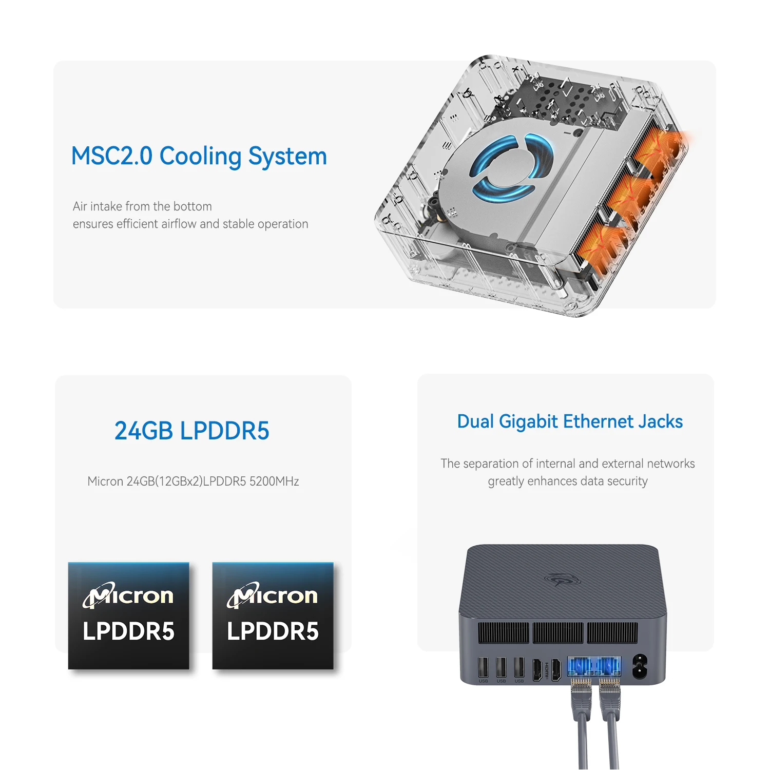 Beelink EQi12 Intel i3 Processors 1220P/i5-12450H/i7-12650H Mini PC Windows 11 LPDDR5 24GB Wifi6 BT5.2 Desktop Office Mini PC 5