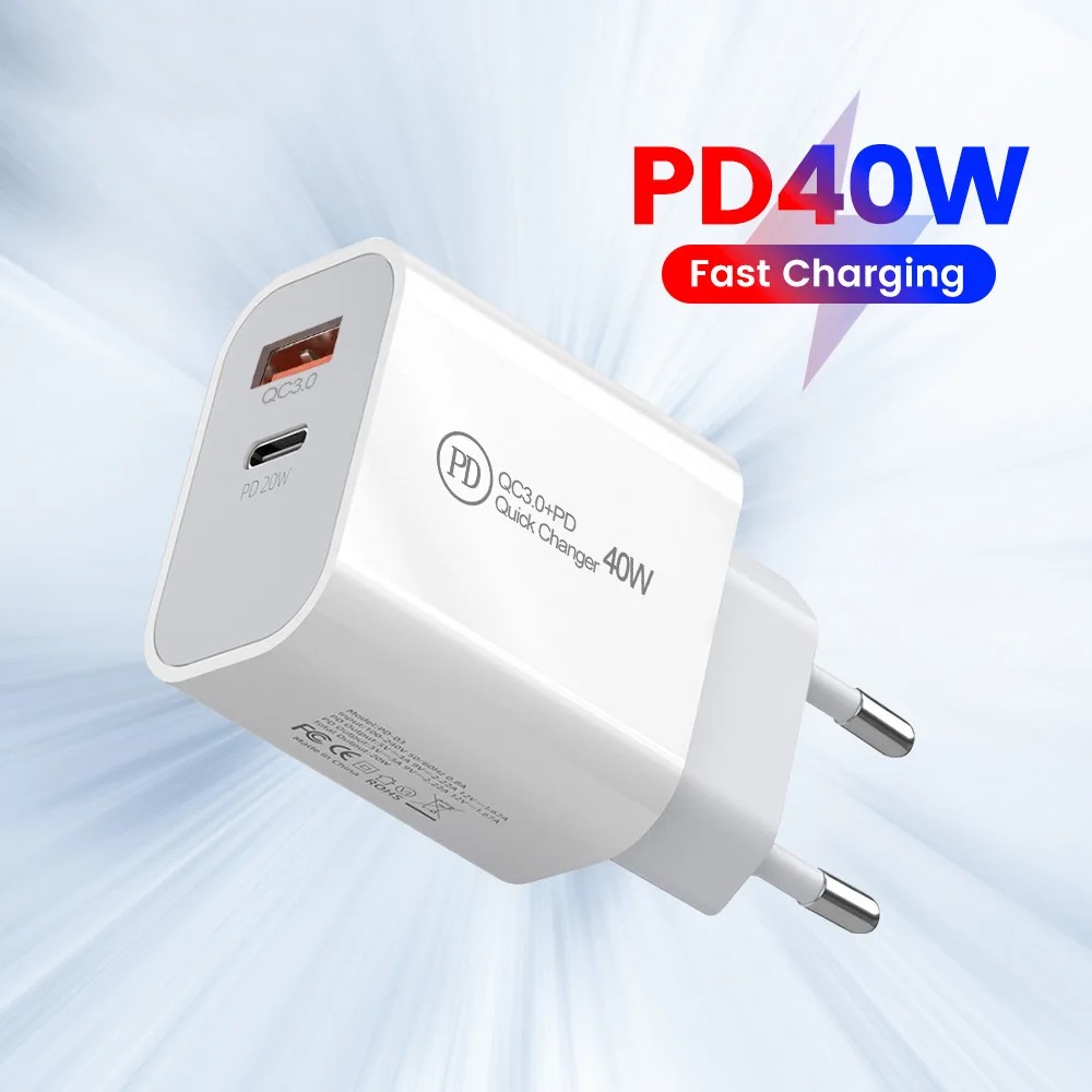 

50 pcs PD 20W USB Charger Quick Charge QC 3.0 Fast Phone Wall Charger Adapter For iPhone 14 12 Pro iPad Huawei Xiaomi Samsung