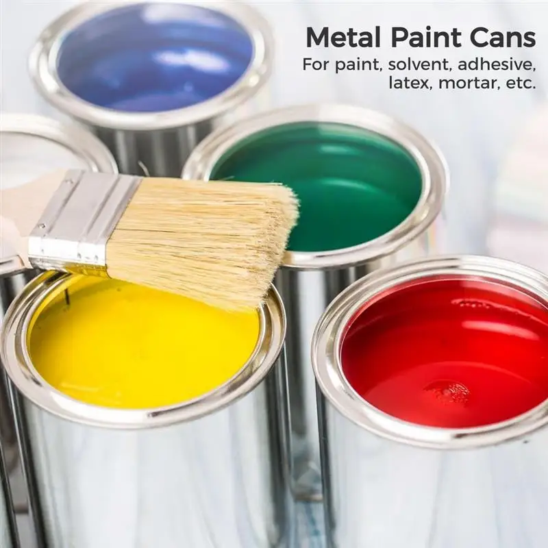 Empty Aluminum Tins 6PCS Metal Paint Cans Unlined With Lids 1/2 Pint Metal Pails For Crafts DIY Project Multipurpose Storage