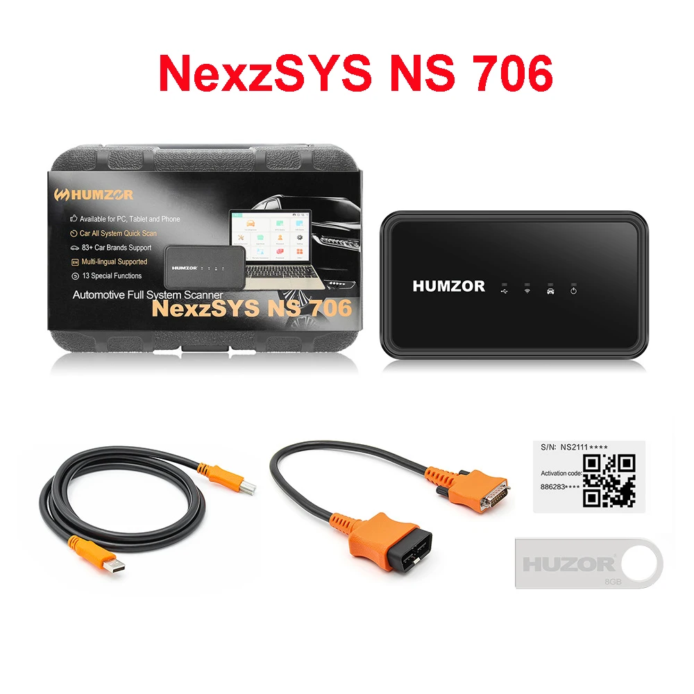 

NexzSYS NS 706 Humzor NS706 Full System Car Scanner OBD 2 OBD2 Truck Diagnostic 17 Reset Auto ECU Key programmer Tool Pk Thinkdi