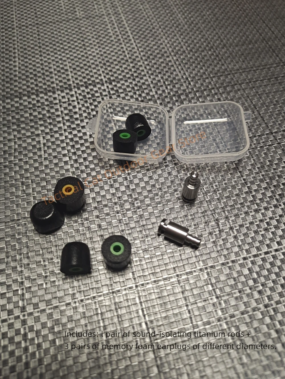 Noise-Isolating Earplugs Titanium + 3 Pairs of Memory Foam Plugs