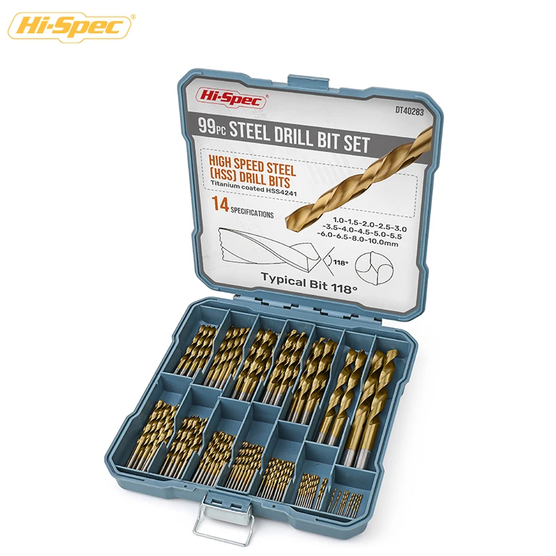 Hss Drill Tools Set Extra Long Twist Drill Bit 10mm Construction Drills Titanium Coated Twist Wood Drill Bit For Woodworking