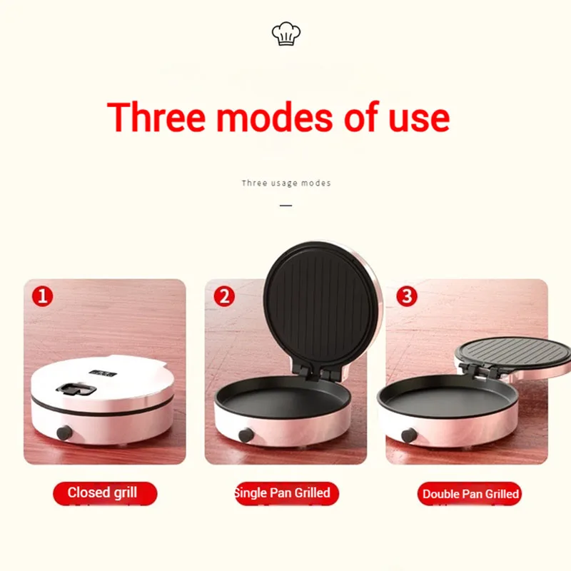 110V household hover non stick electric pancake pan suspended double-layer large capacity multifunctional pancake pot 4