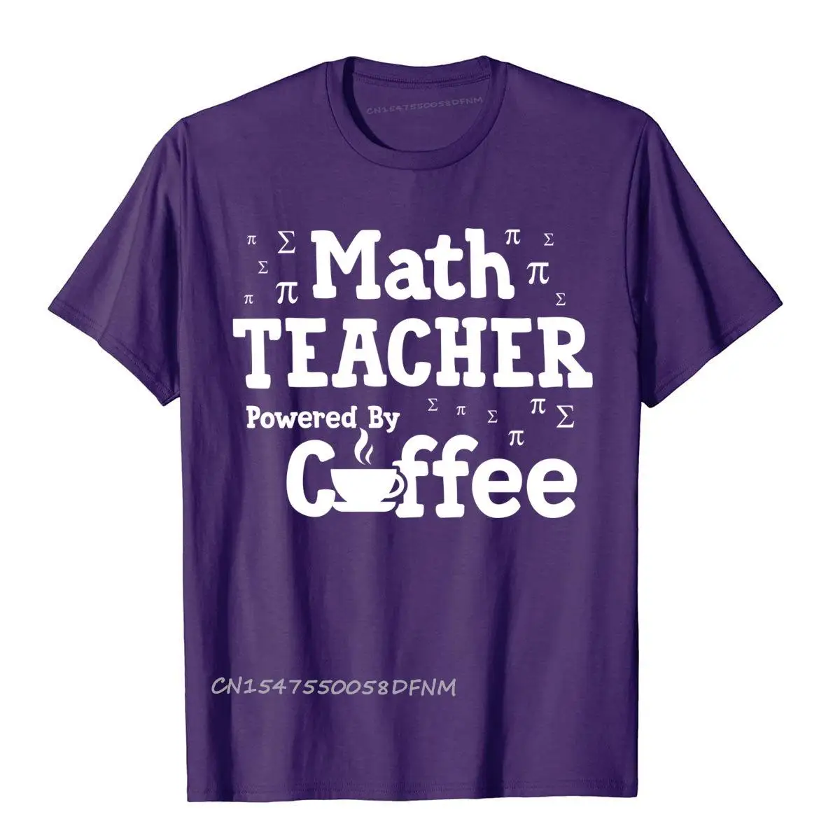 Moto Biker math teacher powered by coffee T Shirts T Shirt for Men Oversized Cotton Geek T Shirt t j mpurple