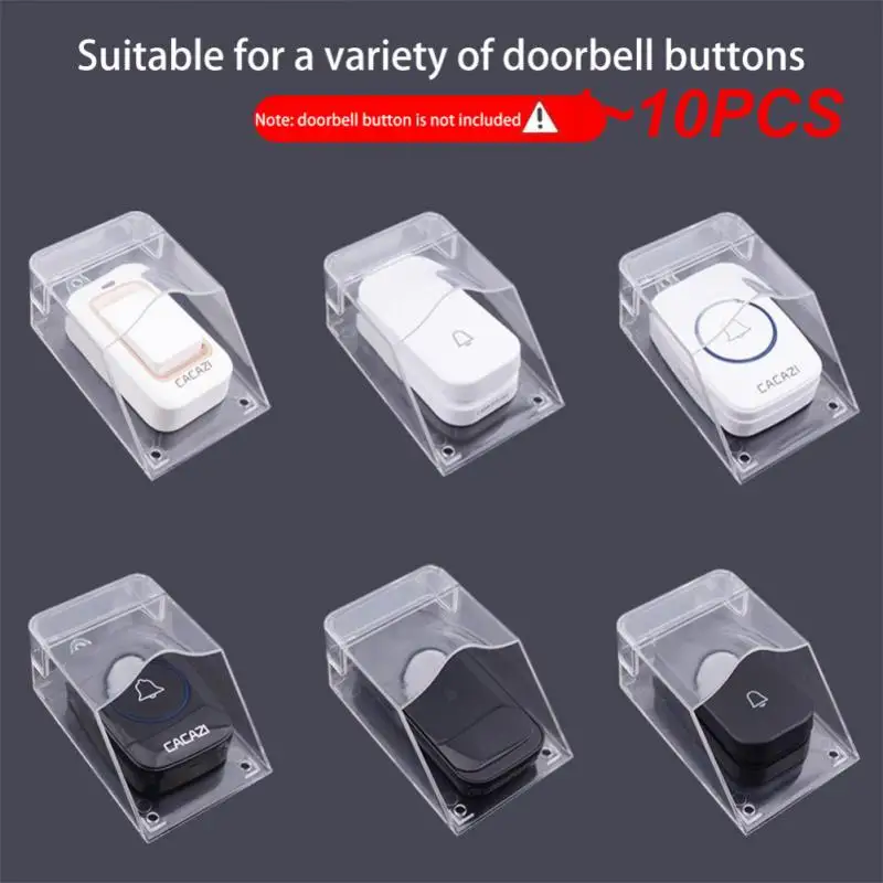 

1~10PCS Transparent Doorbell Protective Cover Doorbell Control Rain Cover Transparent Protective Box Outdoor Sun Protection