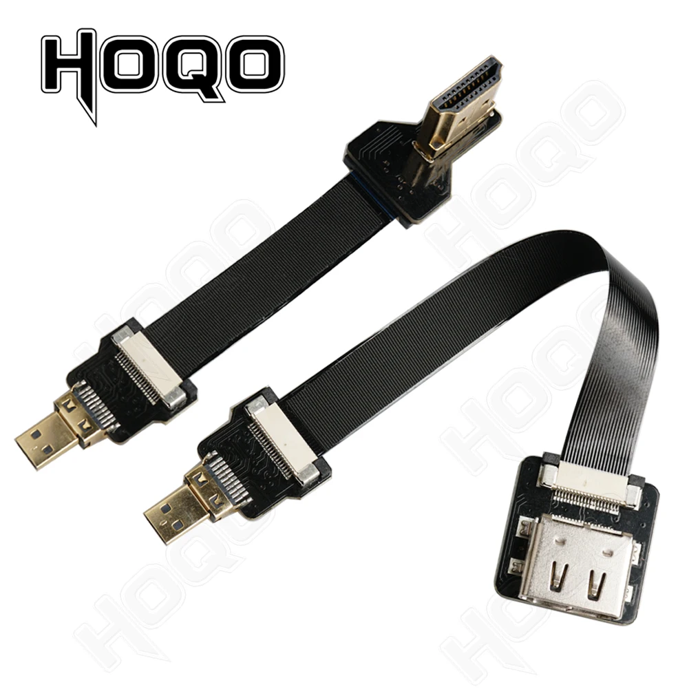 Nastro Fpv Connettore Hdmi Compatibile Cavo Piatto Flessibile Per Raspberry Pi 4 Micro Hdmi/Mini Hdmi A Hdmi Femmina 20Pin Ffc
