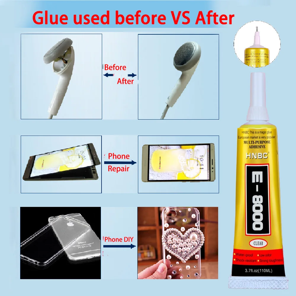 1pcs 15/50/110ml E8000 Glue Mobile Phone Touch Screen Repair of Warped Screen Frame Sealant Repair Household DIY Universal Glue 5