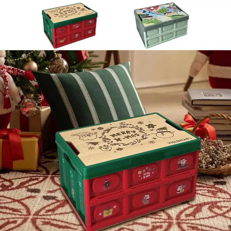 

Christmas Cartoon Storage Box attractive Organizer Box With Lid holiday storage container ornament christmis Holiday Decorations
