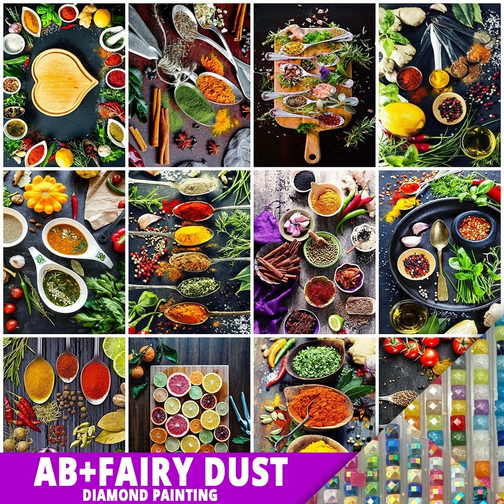 

AB сказочная пыль Алмазная живопись приправа вышивка крестиком распродажа полная квадратная круглая вышивка кухонный пейзаж мозаика домашний декор роспись