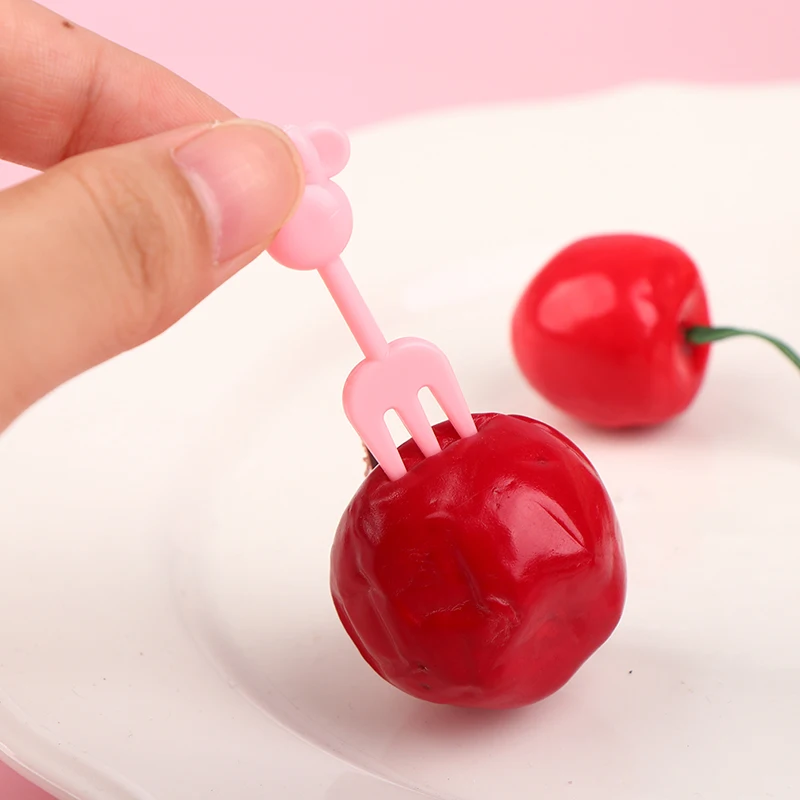 10Pcs Children Fruit Forks Dessert Toothpicks Reusable Lunch et Picks Stick for Household Kindergarten