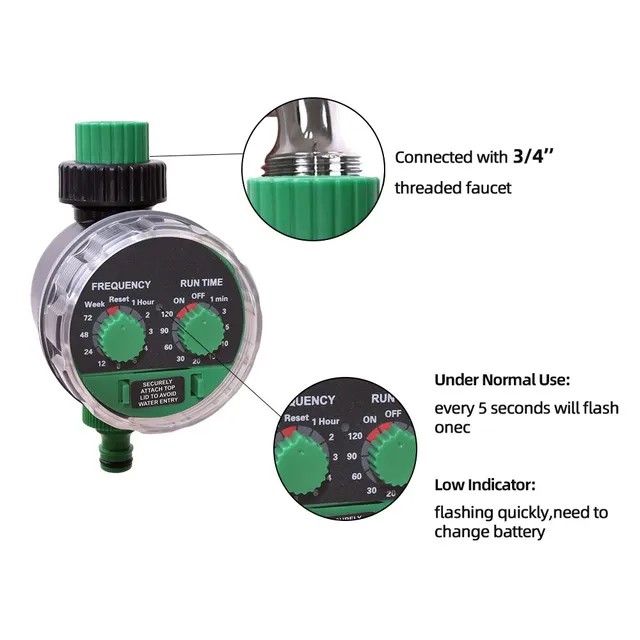 Válvula de bola de jardín, temporizador de riego electrónico automático, sistema controlador de trabajo de presión de agua, hogar - Image 5