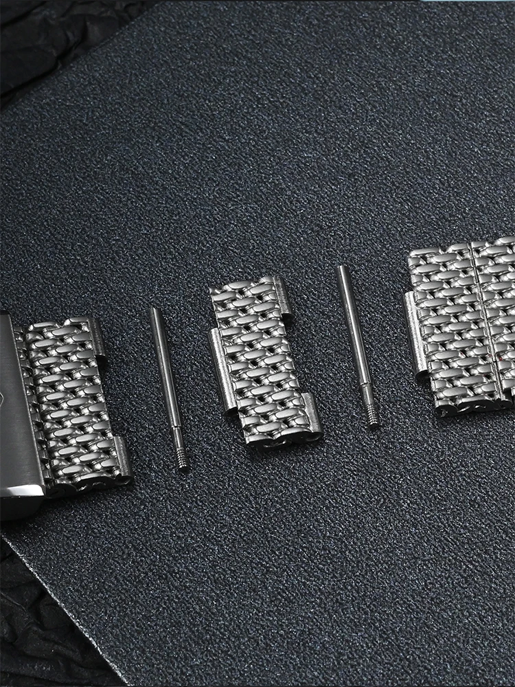 San Martin Flexible Milanese Mesh Bracelet 20mm Brushed Silver Steel Watch Band Fly Adjust Foldover Clasp SN0054F Luxury Classic