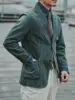 Men's Striped Suit Blazer Notch Lapels Distressed Washed Classic Jacket 4