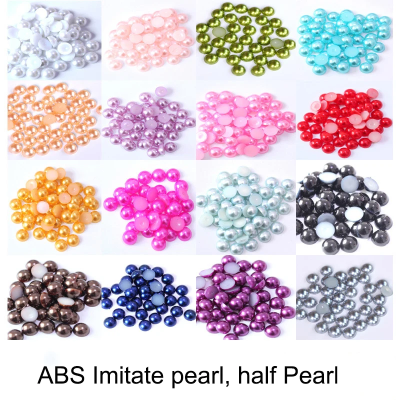 Pearl Imitation Beads Half, Pearl Rhinestones Flatback