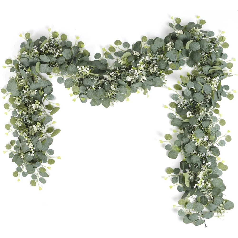 Künstliche Pflanzen, grünes Laub, Ranken, Weihnachtszubehör, Hochzeit, Outdoor, Garten, Zimmer, Torbogen, Dekor, Zuhause, Tisch, Wandbehang – Detail 6
