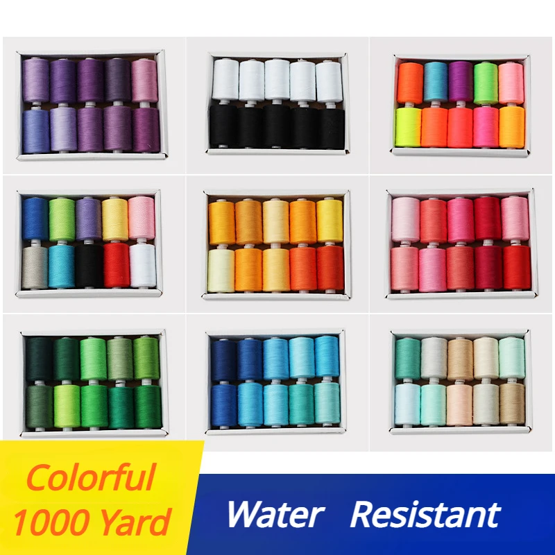1000Yard10PCSSetHouseholdMultifunctionalColorfulPolyesterSewing