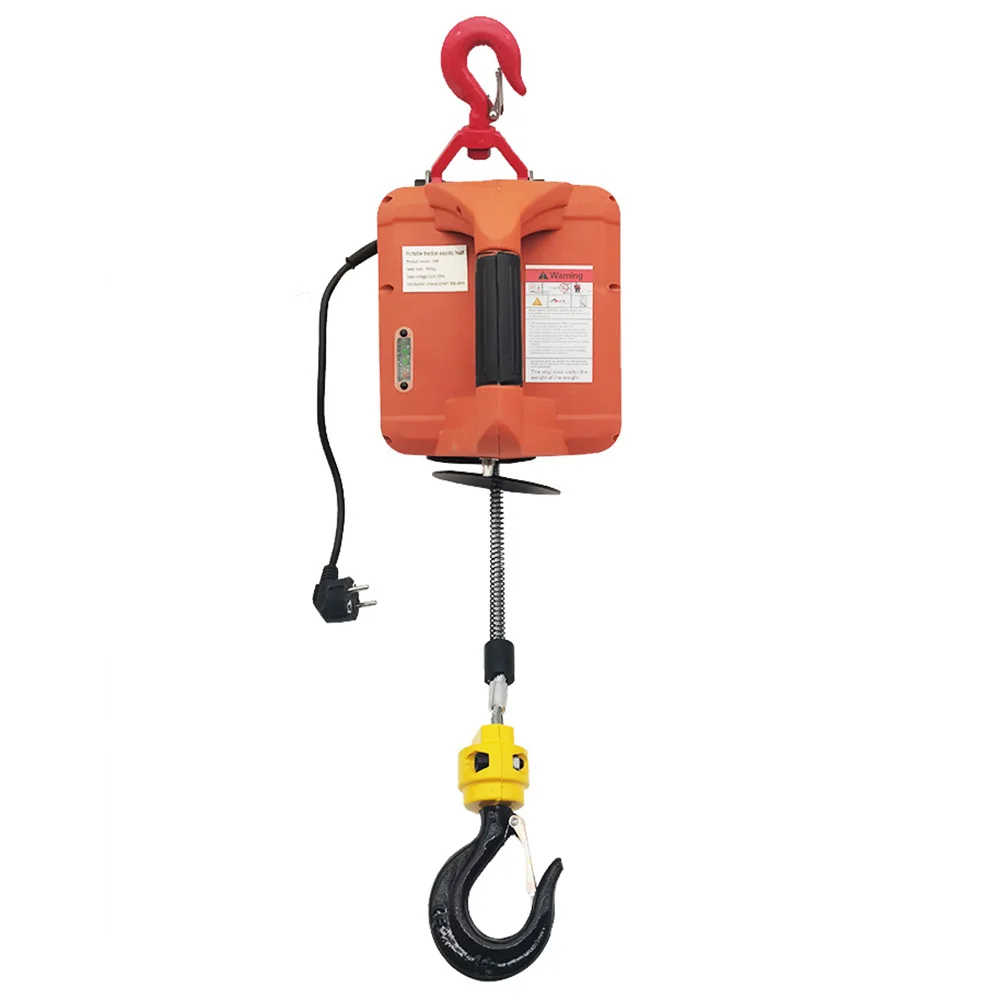 S461e21d0b31943cf97a4844340dfa1cc8 500KG Electric hoist Portable electric hand winch traction block electric steel wire rope lifting hoist towing rope 220V/110V Mallzona