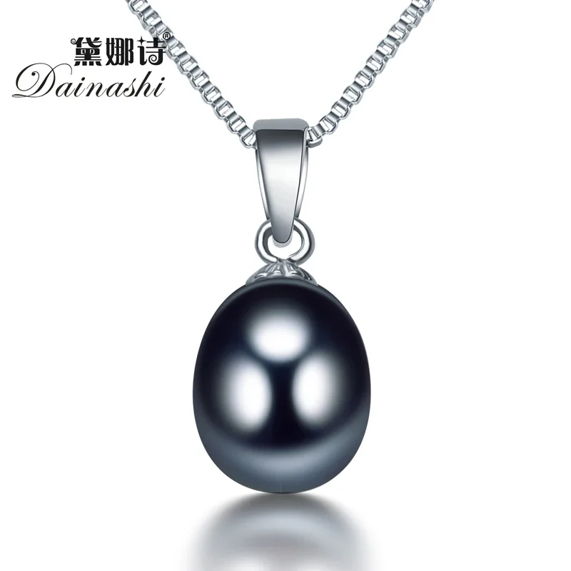 Pendant Necklace Silver Necklace Silver Pendant Natural Freshwater Pearl Pendant Necklace Women Simple Fashion 925Sterling Silver Jewelry Gift for Mother