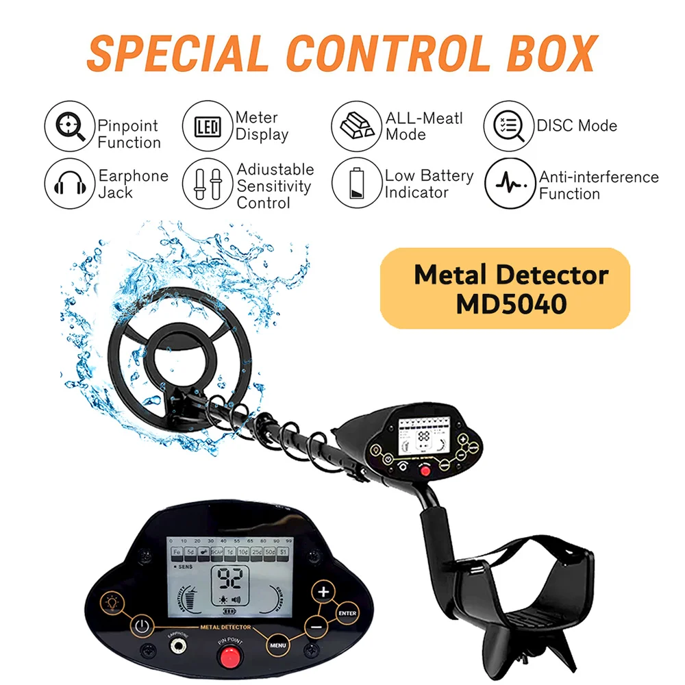 High Sensitivity Metal Detector Waterproof Detector De Metales Profesional Pinpointing for Treasure Search Underground Gold Iron