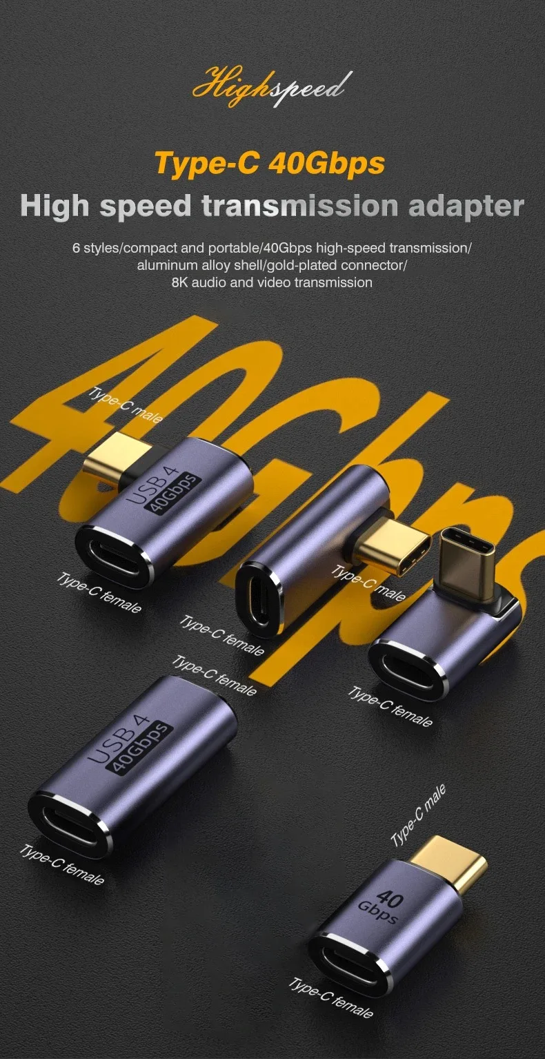 Ultra-Fast 4K USB-C OTG Adapter with 100W Charging and 40Gbps Data Transfer