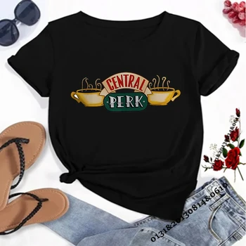 Central Perk T-Shirt Friends TV Show Women's T-Shirt Friends Central Perk Coffe Shop Shirts Cute Best Friends Tees Hipster Tops 1